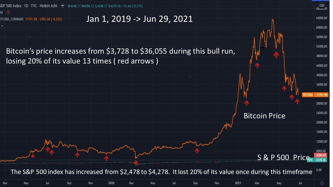 Bitcoin Price from Jan 1 2019 to June 29 2021